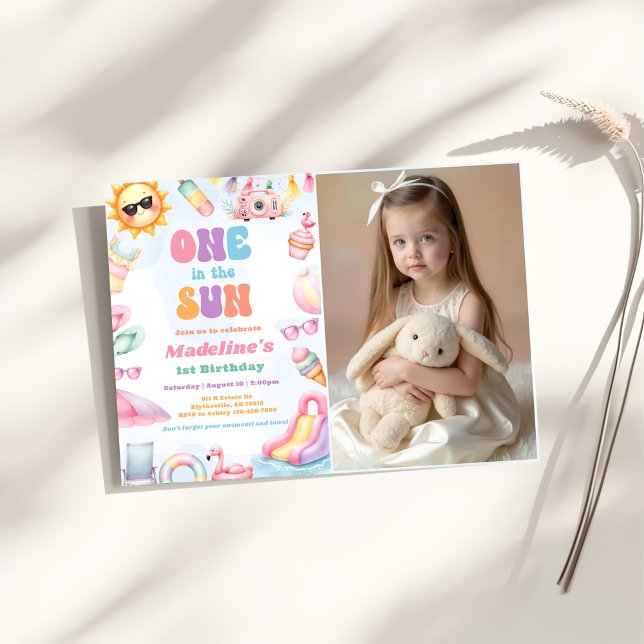 Invitation Photo de naissance éditable d'été au soleil (Créateur téléchargé)