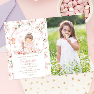Invitation Photo de naissance Jardin Magique Fée Enchantée