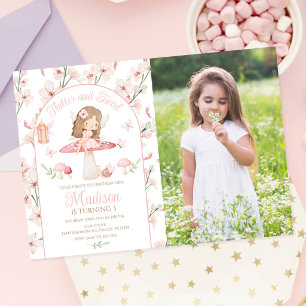 Invitation Photo de naissance Jardin Magique Fée Enchantée