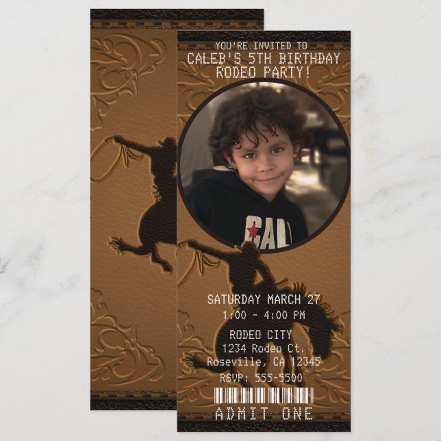 Invitation Photo de naissance Western Cowboy Western sauvage  (Devant / Derrière)