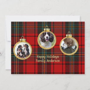 Invitation Photo de Noël Baubles Joyeux Bénédiction Espoir