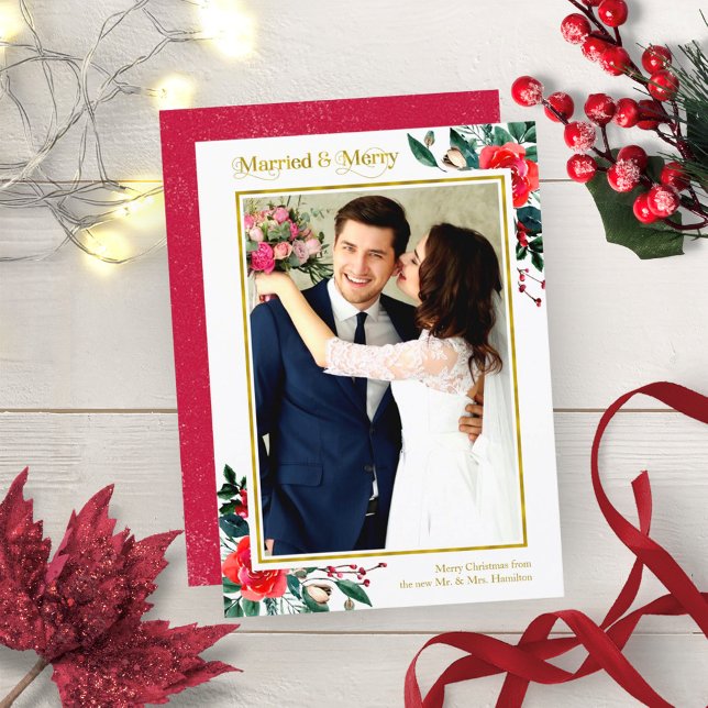 Invitation Photo de Noël de vacances mariés et joyeux (Créateur téléchargé)