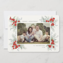 Photo de Noël des baies rouges peintes à la main