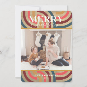 Invitation Photo de Noël Maximale Géométrique