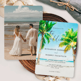 Invitation Photo de palmier de plage tropicale destination de