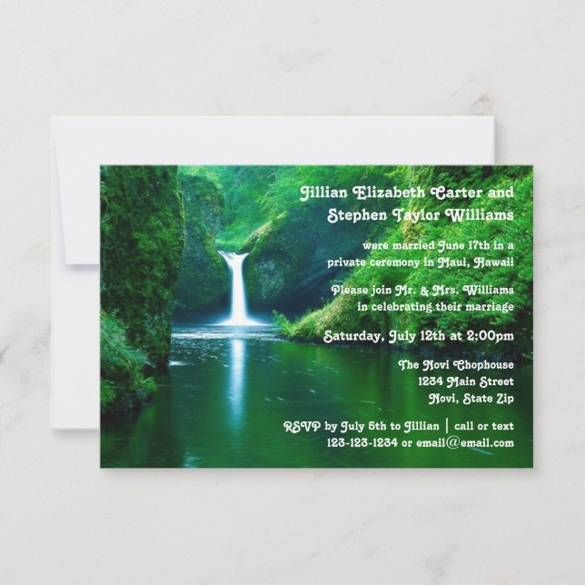 Invitation Photo de paysage de cascade - Annonce de mariage 3 (Devant)