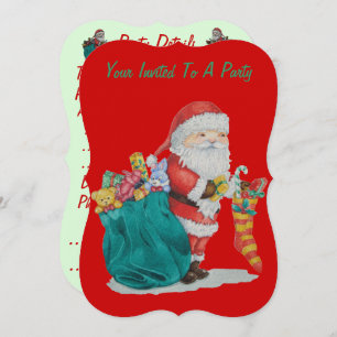 Invitation Photo de père Noël mignonne livrée pressies noël