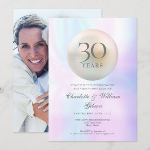 Invitation Photo de Perle Chic 30e anniversaire