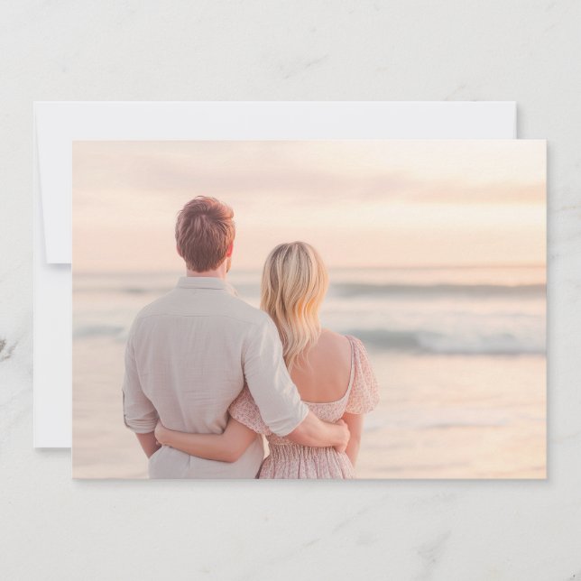 Invitation Photo de plage romantique pastel (Devant)