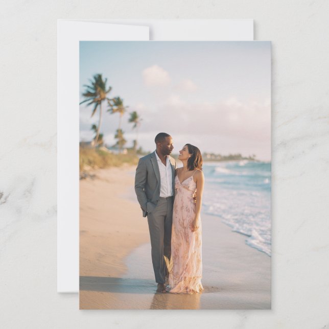 Invitation Photo de plage romantique pastel (Devant)