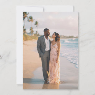 Invitation Photo de plage rose romantique