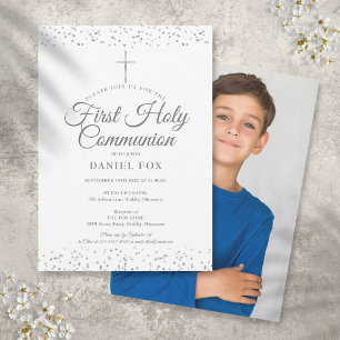 Invitation Photo de première communion à la poussière d'étoil