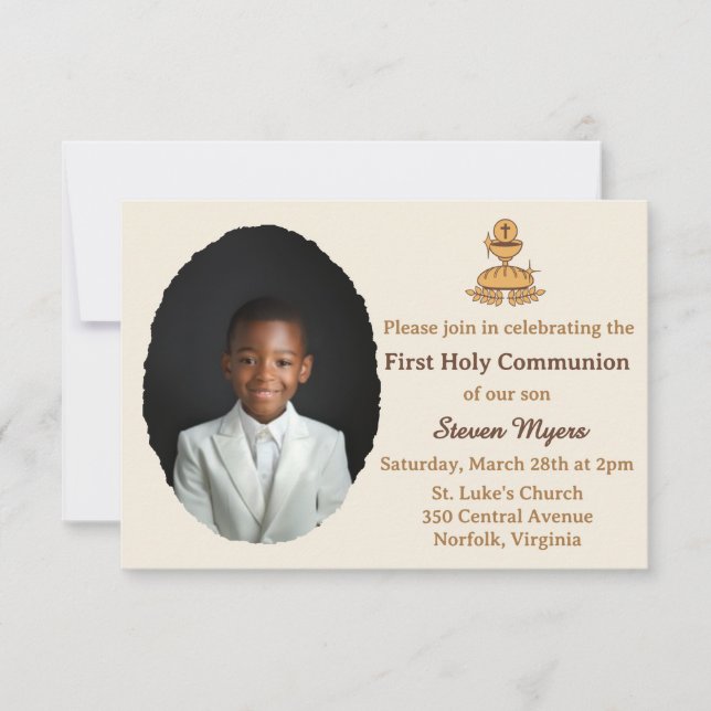 Invitation Photo de première communion traditionnelle (Devant)