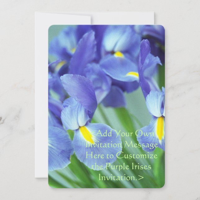 Invitation photo de printemps violet iris (Devant)