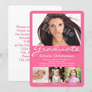 Invitation Photo de progression d'âge rose moderne pour la re