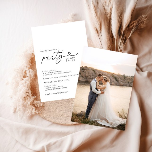Invitation Photo de réception de mariage après le mariage Heu (Créateur téléchargé)