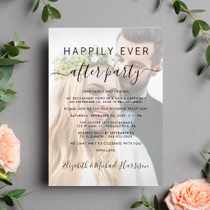 Invitation Photo de réception de mariage Heureux pour toujour