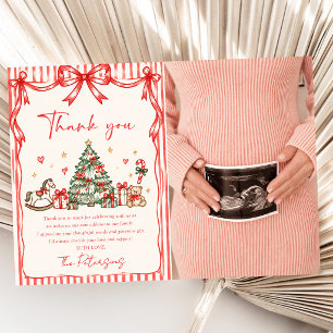 Invitation Photo de remerciement de Baby Shower Noël avec un