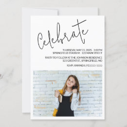 Invitation Photo de remise de diplôme de style moderne