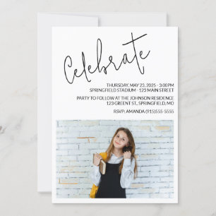 Invitation Photo de remise de diplôme de style moderne