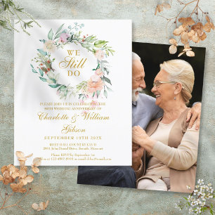 Invitation photo de renouvellement de vœux d'anniv