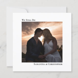 Invitation Photo de renouvellement minimaliste moderne blanc