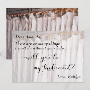 Invitation Photo de robes de mariée, seras-tu ma demoiselle d