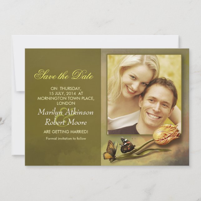 invitation photo de sauvegarde de date avec design (Devant)