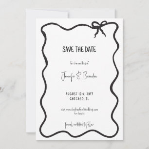 Invitation Photo de Save the Date manuscrit d'Ancien Argent