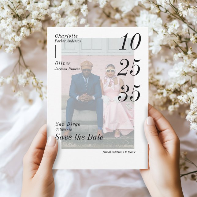 Invitation Photo de save the date minimal moderne (Créateur téléchargé)