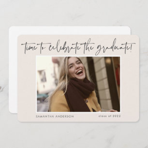 Invitation Photo de script manuscrite moderne 2022 Graduation