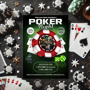 Invitation Photo de soirée de poker sur le thème du casino d'