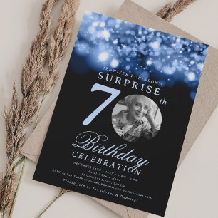 Invitation Photo de SURPRISE pour 70e anniversaire Navy Midni