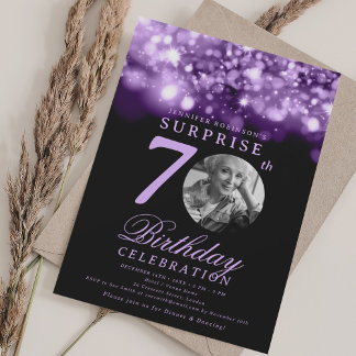 Invitation Photo de SURPRISE pour 70e anniversaire Violet Min