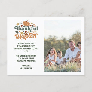 Invitation photo de Thanksgiving remerciement & bé