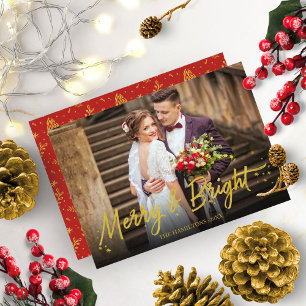 Invitation Photo de vacances de Noël Merry And Bright des jeu