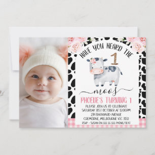 Invitation Photo De Vache Avez-Vous Entendu La Moos 1er Anniv