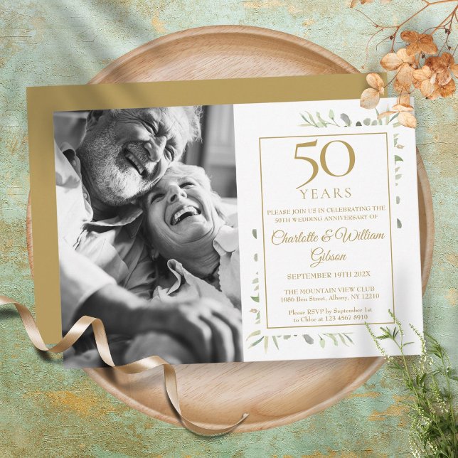 Invitation Photo de verdure pour les 50 ans de mariage (Créateur téléchargé)