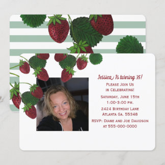 Invitation Photo de vigne de fraise