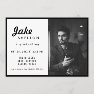 Invitation Photo décontractée simple d'obtention du diplôme