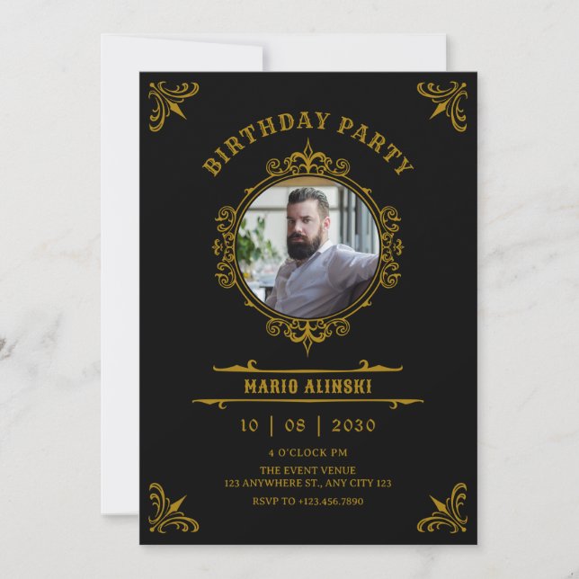 Invitation Photo décorative vintage (Devant)