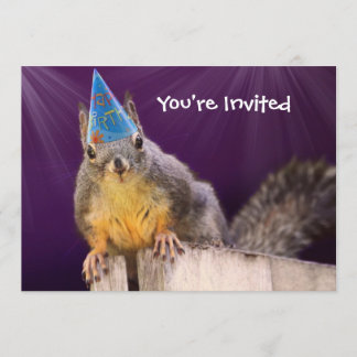 Invitation Photo d'écureuil d'anniversaire