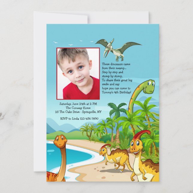 Invitation photo des dinosaures des marais (Devant)
