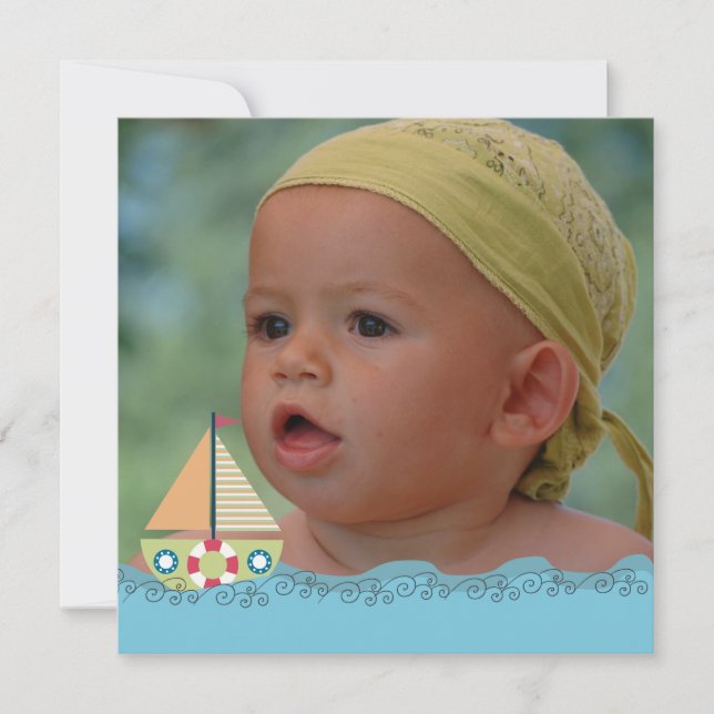 Invitation photo des voiliers Boys Birthday Party (Devant)
