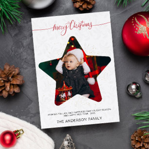 Invitation Photo d'étoile moderne Joyeux Noël