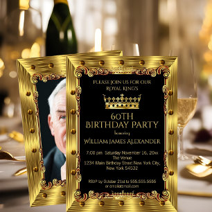 Invitation Photo d'homme pour une fête d'anniversaire 60 ans