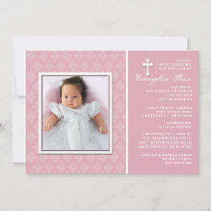 Invitation photo Diamond Lace Pink