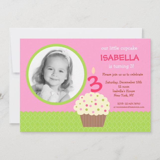 Invitation Photo d'invitations de fête d'anniversaire de (Devant)