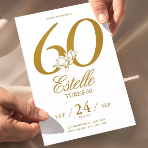 Invitation Photo dor Save The Date 60e Anniversaire
