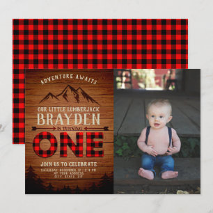 Invitation Photo d'origine du bison de bison de bison de bûch